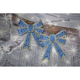 Set 2 fundite pentru brad, Albastre, model spiralat, cu margini aurii, 13 x 18 cm, PVC, Flippy - vivimall.ro