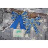 Set 2 fundite pentru brad, Albastre, model spiralat, cu margini aurii, 13 x 18 cm, PVC, Flippy - vivimall.ro