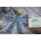 Set 2 fundite pentru brad, Albastre, model spiralat, cu margini aurii, 13 x 18 cm, PVC, Flippy - vivimall.ro