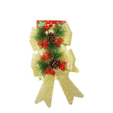 Set 2 Fundite Pentru Brad, Aurii, Decorate, Cu Sclipici, Din Poliester
