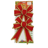 Set 2 Fundite Pentru Brad, Rosii, Cu Margini Aurii, Pvc