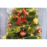 Set 2 Fundite Pentru Brad, Rosii, Decorate, Cu Sclipici, Din Poliester