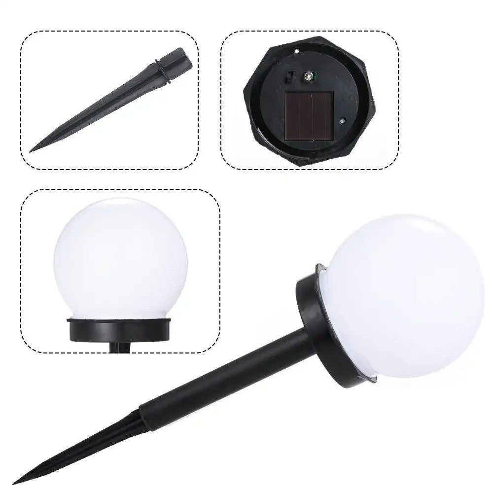 Set 2 Lampi Solare Glob Lumina Rece | SolarGlow - vivimall.ro