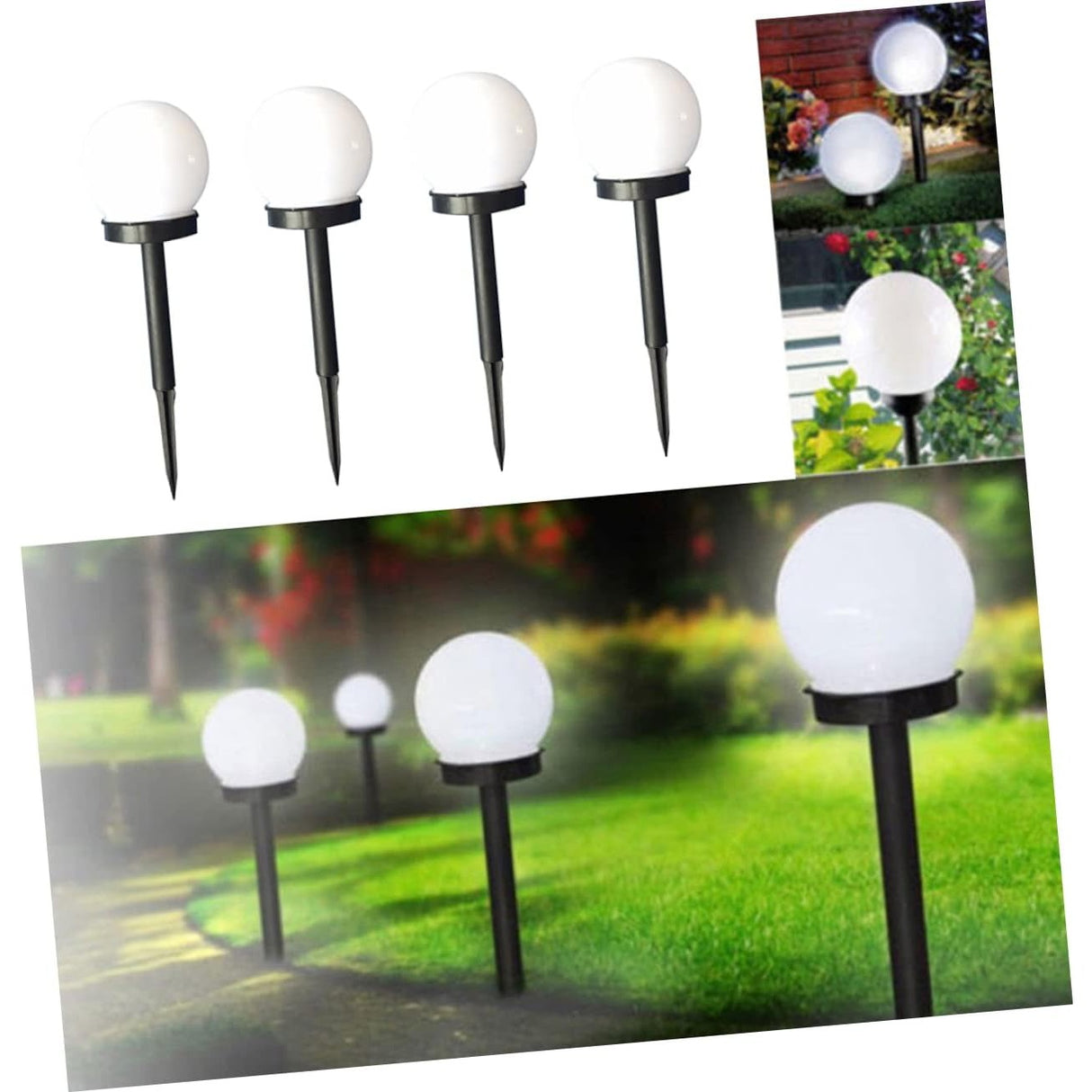 Set 2 Lampi Solare Glob Lumina Rece | SolarGlow - vivimall.ro