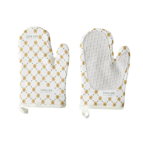 Set 2 Manusi Cuptor Manusa De Bucatarie, Rezistenta 330 Grade, Textil Si Cauciuc, 26.5X18 Cm - vivimall.ro