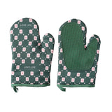 Set 2 Manusi Cuptor Manusa De Bucatarie, Rezistenta 330 Grade, Textil Si Cauciuc, 26.5X18 Cm - vivimall.ro