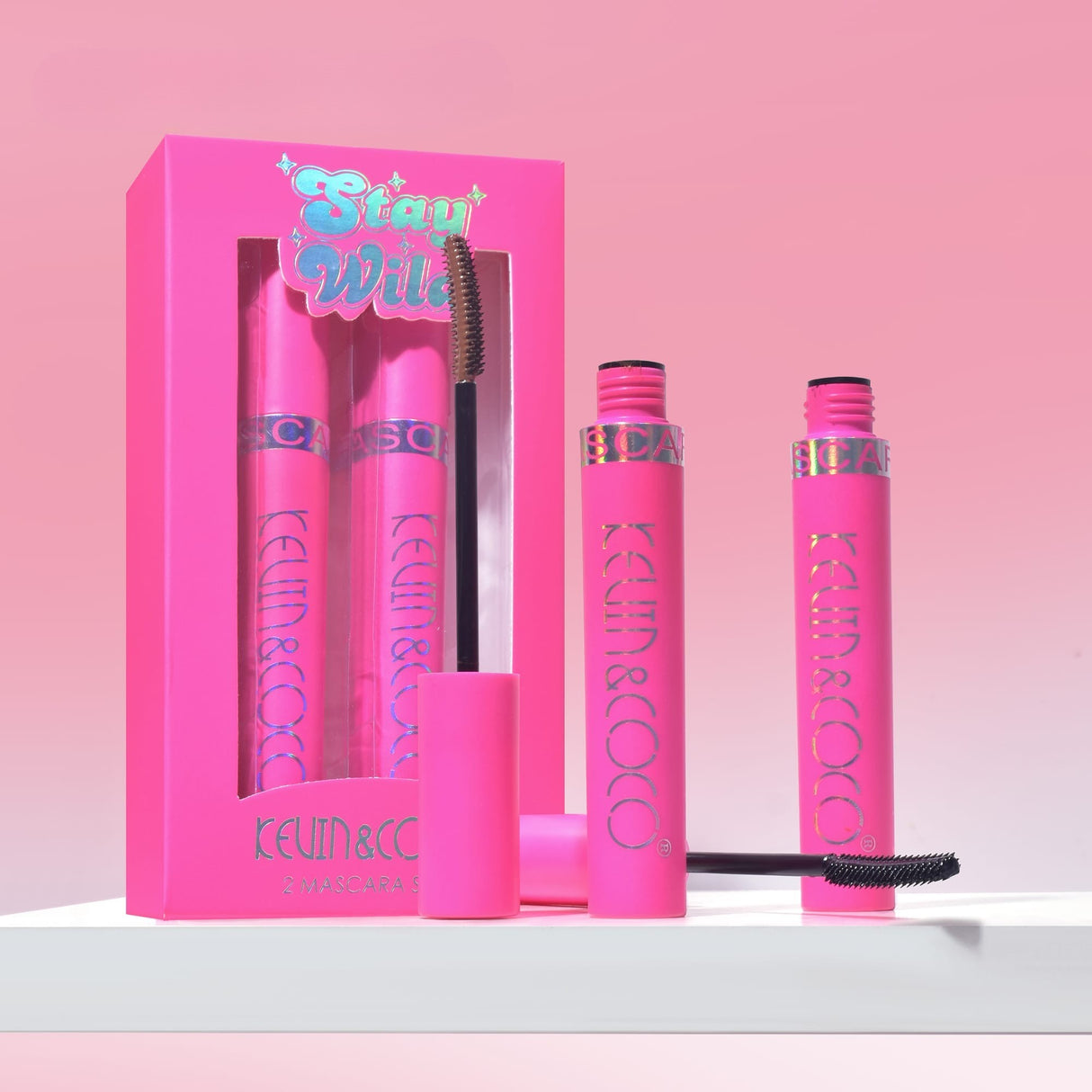 Set 2 Mascara, Kevin & Coco, Stay Wild, 2 Culori, 15.1 X 8.5 X 2.2 Cm, Negru/Maro - vivimall.ro