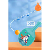 Set 2 Palete De Tenis De Masa, Pentru Copii, Design Animat, Tematica Astronauti, Accesoriu De Agatat Inclus Si 2 Mingi, Albastru - vivimall.ro