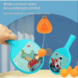 Set 2 Palete De Tenis De Masa, Pentru Copii, Design Animat, Tematica Astronauti, Accesoriu De Agatat Inclus Si 2 Mingi, Albastru - vivimall.ro