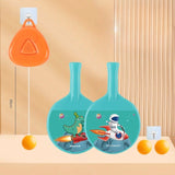 Set 2 Palete De Tenis De Masa, Pentru Copii, Design Animat, Tematica Astronauti, Accesoriu De Agatat Inclus Si 2 Mingi, Albastru - vivimall.ro