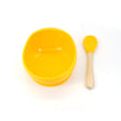 Set 2 Piese Diversificare Bebelusi Si Copii Din Silicon Bol Cu Ventuza, Lingurita Din Lemn Si Silicon, Pentru Gustari, Fara Alergeni - vivimall.ro