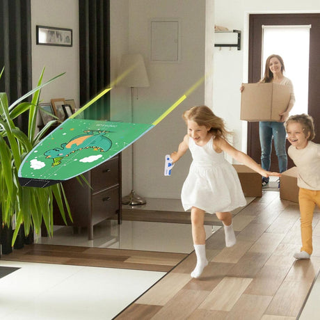 Set 2 Piese Jucarie Interactiva, Flippy, Pistol de Catapultare + Zmeu, din Plastic si Panza, +8 Ani, Impermeabil, Model Dinozaur Verde, Multicolor