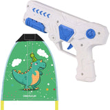 Set 2 Piese Jucarie Interactiva, Flippy, Pistol de Catapultare + Zmeu, din Plastic si Panza, +8 Ani, Impermeabil, Model Dinozaur Verde, Multicolor