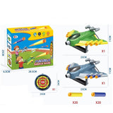 Jucaruie cu Lansator pentru Copii, Flippy, Lanseaza Manual, Tinta, 2 Avioane, 40 de Gloante din Material Moale, Joc Interactiv, 28.5x25x6.3 cm, Gri Verde