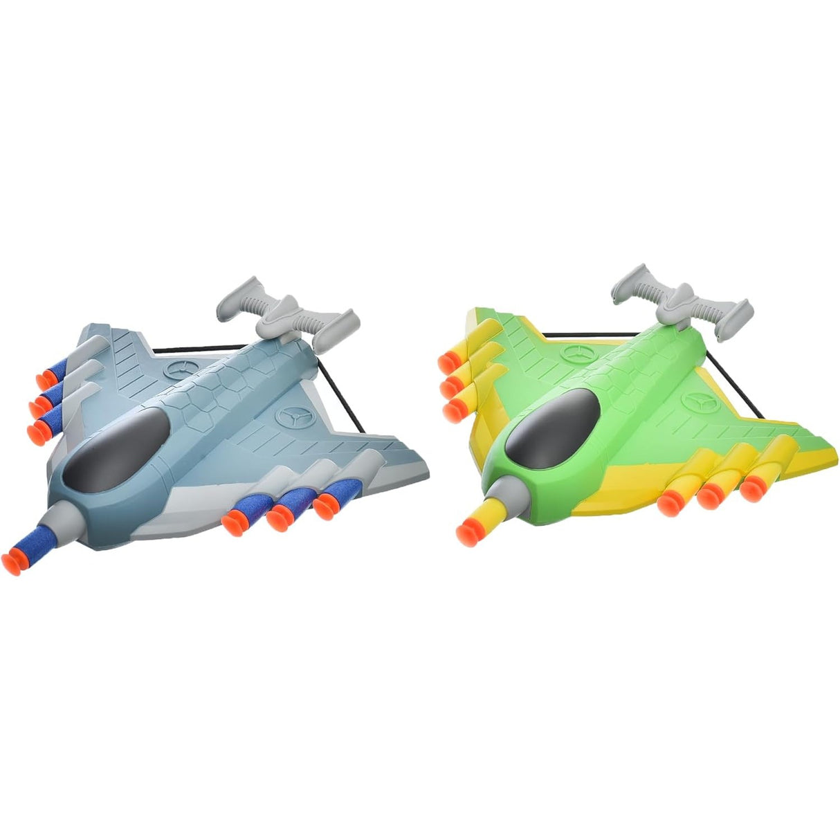 Jucaruie Cu Lansator Pentru Copii, Lanseaza Manual, Tinta, 2 Avioane, 40 De Gloante Din Material Moale, Joc Interactiv, 28.5X25X6.3 Cm, Gri Verde