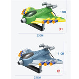 Jucaruie Cu Lansator Pentru Copii, Lanseaza Manual, Tinta, 2 Avioane, 40 De Gloante Din Material Moale, Joc Interactiv, 28.5X25X6.3 Cm, Gri Verde