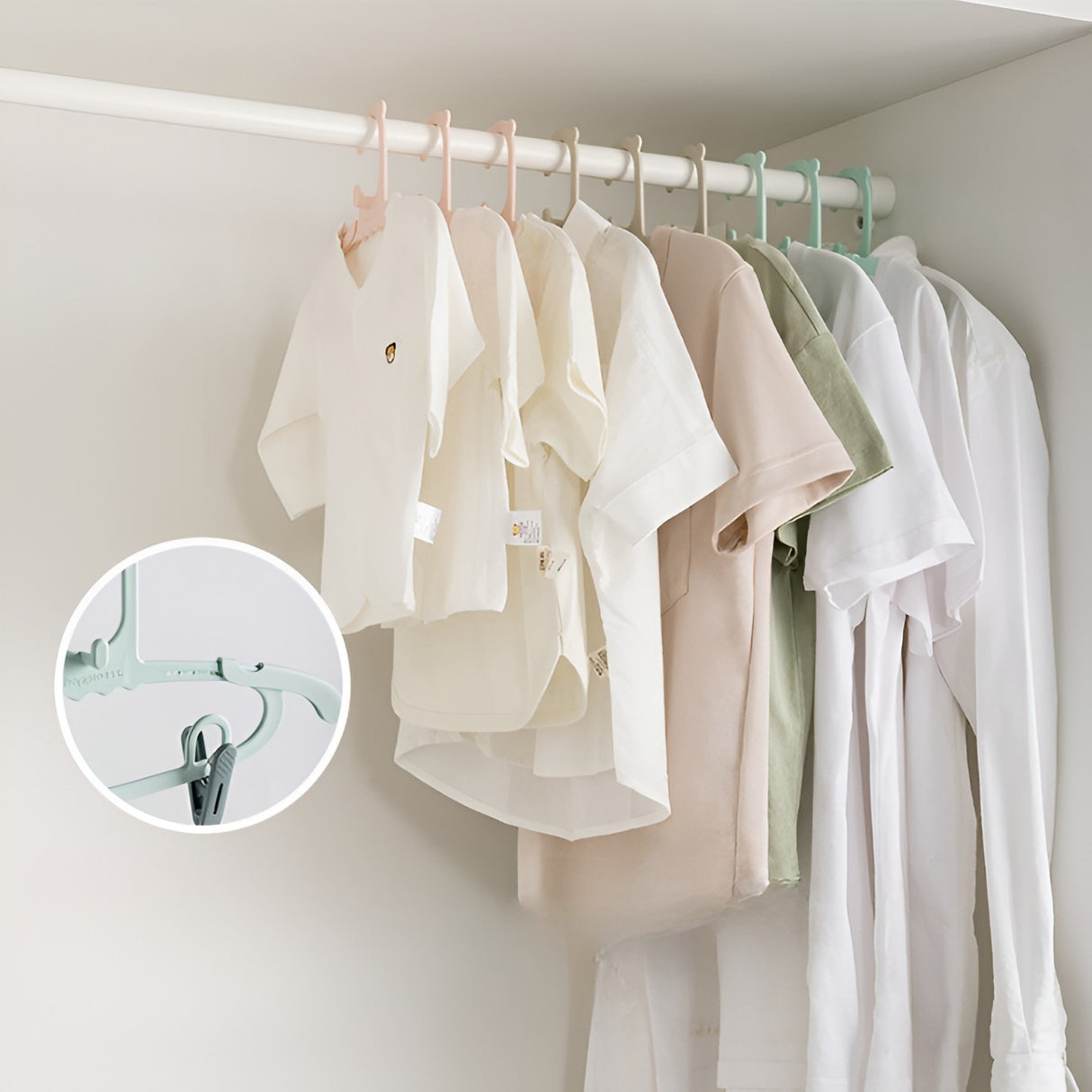 Set 20 De Cleme Pentru Haine, De Prindere Pentru Pantaloni, Atasabile La Umerase, 1.6X2.3X6.35 Cm - vivimall.ro