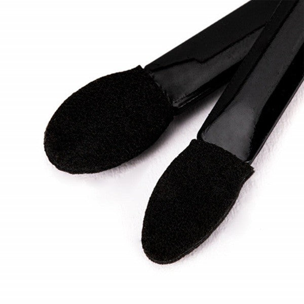 Set 20 de Aplicatoare Machiaj, Vivimall, 2 Capete, 6.2 cm, din Poliuretan si Burete, Negru - vivimall.ro