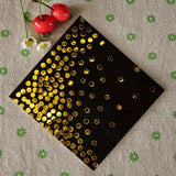 Set 20 de Servetele de Masa, Flippy, Imprimeu cu Buline Aurii, din Hartie, 17 x 17 cm, Negru