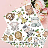 Set 20 de Servetele de Masa, Flippy, Imprimeu Jungle, din Hartie, 16.5 x 16.5 cm, Multicolor