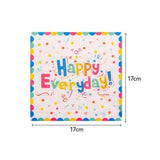 Set 20 de Servetele de Masa, Flippy, Model Happy Everyday, 17 x 17 cm, Multicolor