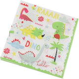 Set 20 Servetele de Masa, Flippy, Colectia Dino Park, 17 x 17 cm, din Hartie, Multicolor