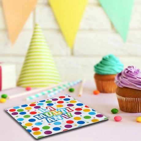 Set 20 Servetele de Masa, Vivimall, Colectia LA MULTI ANI, 33 x 33 cm, din Hartie, Multicolor