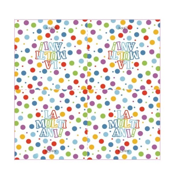 Set 20 Servetele de Masa, Flippy, Colectia LA MULTI ANI, 33 x 33 cm, din Hartie, Multicolor