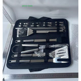 Set 20 Ustensile pentru Gratar, Vivimall, din Otel Inoxidabil, Geanta Oxford, Argintiu - vivimall.ro