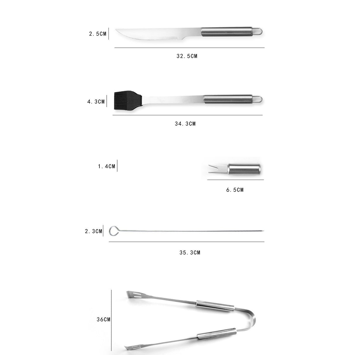 Set 20 Ustensile Pentru Gratar, Din Otel Inoxidabil, Geanta Oxford, Argintiu - vivimall.ro