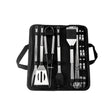 Set 20 Ustensile Pentru Gratar, Din Otel Inoxidabil, Geanta Oxford, Argintiu - vivimall.ro