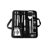 Set 20 Ustensile Pentru Gratar, Din Otel Inoxidabil, Geanta Oxford, Argintiu - vivimall.ro