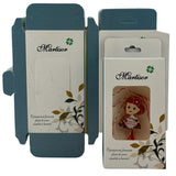 Set 200 Bucati Ambalaje de Carton pentru Martisoare, Vivimall, Cutii Brosa, Model Floral, Alb-Albastru - vivimall.ro