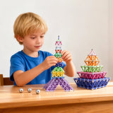 Set 206 Piese Betisoare Magnetice, Vivimall, din Plastic/Magnet, +3 Ani, Multicolor - vivimall.ro