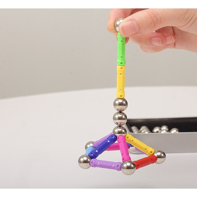 Set 206 Piese Betisoare Magnetice, Vivimall, din Plastic/Magnet, +3 Ani, Multicolor - vivimall.ro