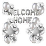 Set Baloane Folie Si Latex, Welcome Home, 22 De Piese, 20 Baloane Latex, 2 Baloane Stea Folie, 1 Set Welcome Home