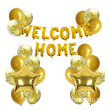 Set Baloane Folie Si Latex, Welcome Home, 22 De Piese, 20 Baloane Latex, 2 Baloane Stea Folie, 1 Set Welcome Home