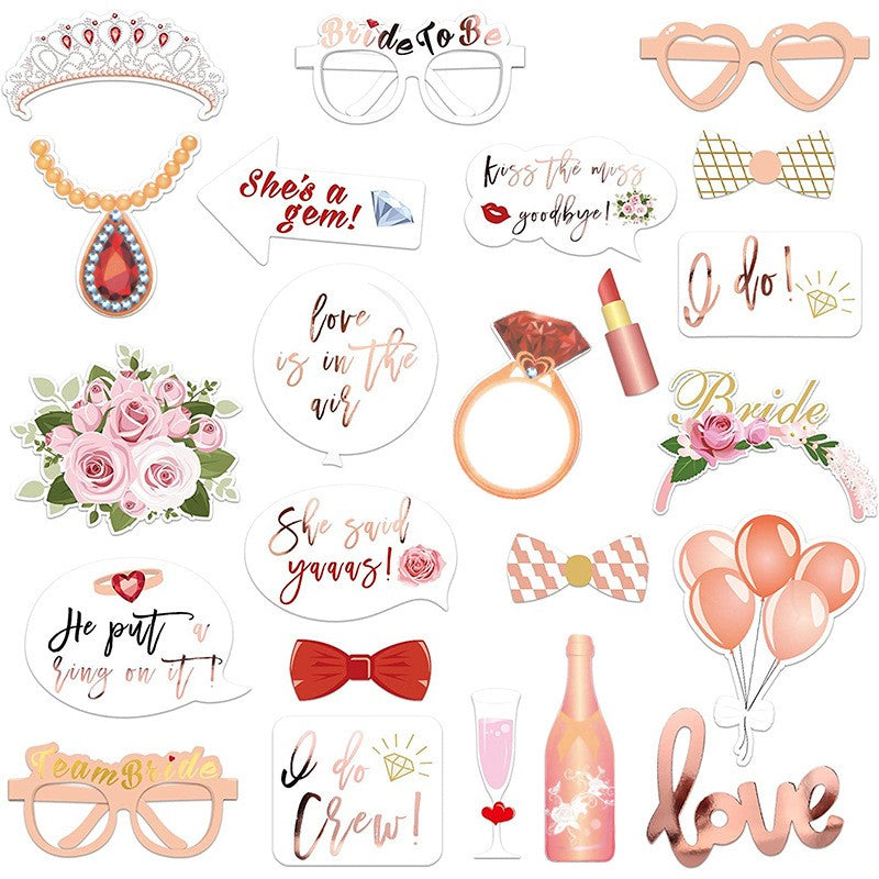 Set 23 De Accesorii Pentru Petrecere, Props Pentru Coltul De Poze, Tematica Petrecerea Burlacitelor - vivimall.ro