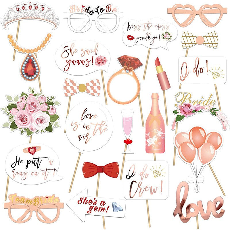 Set 23 de Accesorii pentru Petrecere, Vivimall, Props pentru Coltul de Poze, Tematica Petrecerea Burlacitelor, Roz - vivimall.ro