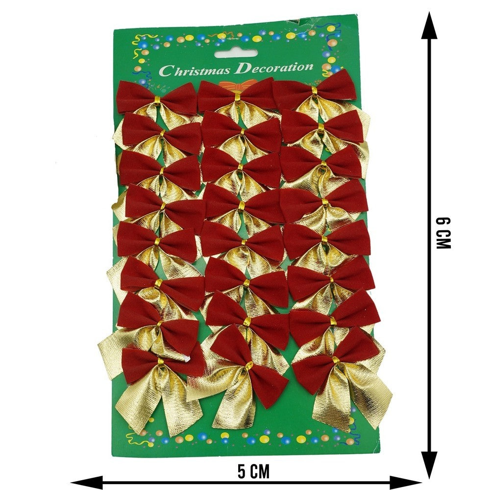 Set 24 fundite pentru brad, Rosii-Aurii , 5 x 6 cm, din poliester, Flippy - vivimall.ro