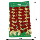 Set 24 fundite pentru brad, Rosii-Aurii , 5 x 6 cm, din poliester, Flippy - vivimall.ro