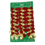 Set 24 Fundite Pentru Brad, Rosii-Aurii, Din Poliester