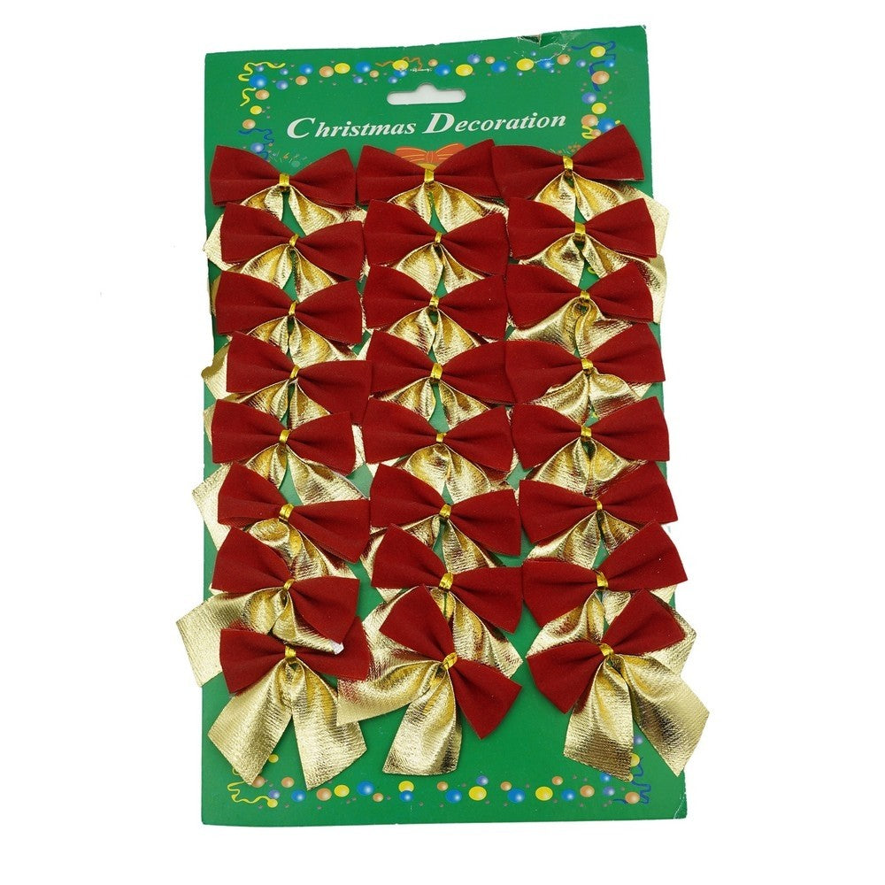 Set 24 fundite pentru brad, Rosii-Aurii , 5 x 6 cm, din poliester, Flippy - vivimall.ro