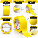 Set 24 Role Bandă de Mascare Galbenă, Rezistentă UV, 48mm x 50m