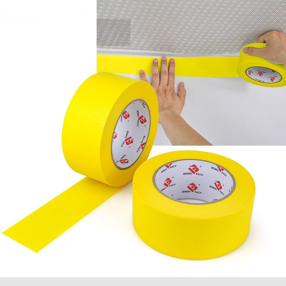 Set 24 Role Banda Adeziva de Mascare, Rezistenta UV, 48mmx50m, Rezistenta, Aderenta, Galbena - vivimall.ro