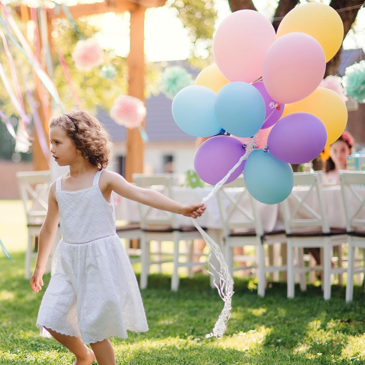 Set 25 Baloane din Latex, Vivimall, Model Party, 13 cm, Multicolore, Culori Pale, 1 g