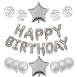 Set 25 De Baloane Din Folie Metalizata Si Latex, Figurine 2 Stele, 4 Baloane Confetti, 13 Litere, 6 Latex, Model Happy Birthday, Tema Aniversare, 40 Cm, Ambalaj Individual, Pai Inclus, Umflare Cu Aer Sau Heliu