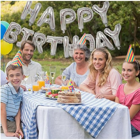 Set 25 De Baloane Din Folie Metalizata Si Latex, Figurine 2 Stele, 4 Baloane Confetti, 13 Litere, 6 Latex, Model Happy Birthday, Tema Aniversare, 40 Cm, Ambalaj Individual, Pai Inclus, Umflare Cu Aer Sau Heliu