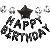 Set 25 De Baloane Din Folie Metalizata Si Latex, Figurine 2 Stele, 4 Baloane Confetti, 13 Litere, 6 Latex, Model Happy Birthday, Tema Aniversare, 40 Cm, Ambalaj Individual, Pai Inclus, Umflare Cu Aer Sau Heliu