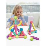 Set 25 de Piese Magnetice de Constructie, Flippy, Puzzle, Forme, 3 Ani, ABS, Magnet, 16x6x14 cm, Multicolor